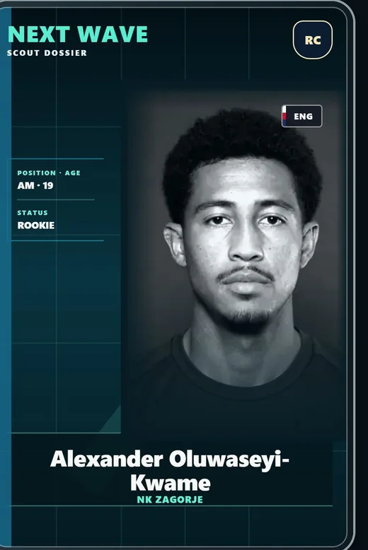 The Next Wave rookie card of Alexander Oluwaseyi-Kwame.